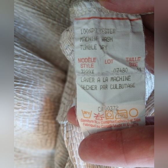 Tan Short Sleeve Crinkle Textured Stretch Blouse Short Sleeved 1X - Picture 7 of 7